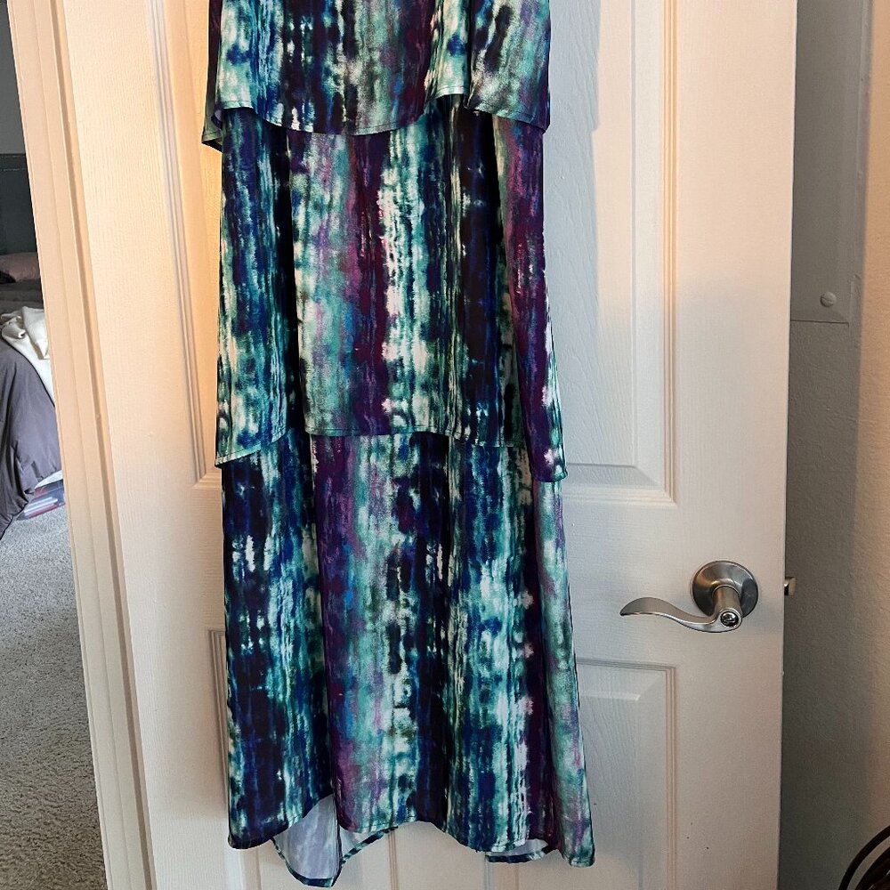Mossimo Midi Dress - Size L - Various colors of Blue/Aqua/Purple and White